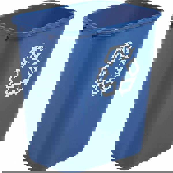 Deskside Recycling Container, Medium, 28.13 qt, Plastic, Blue